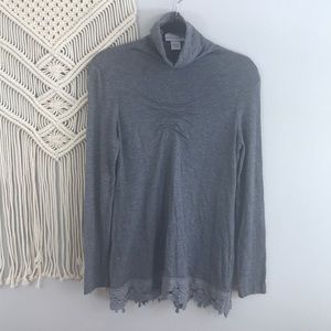 Soft Surroundings Plisse Wool Turtleneck Sweater M